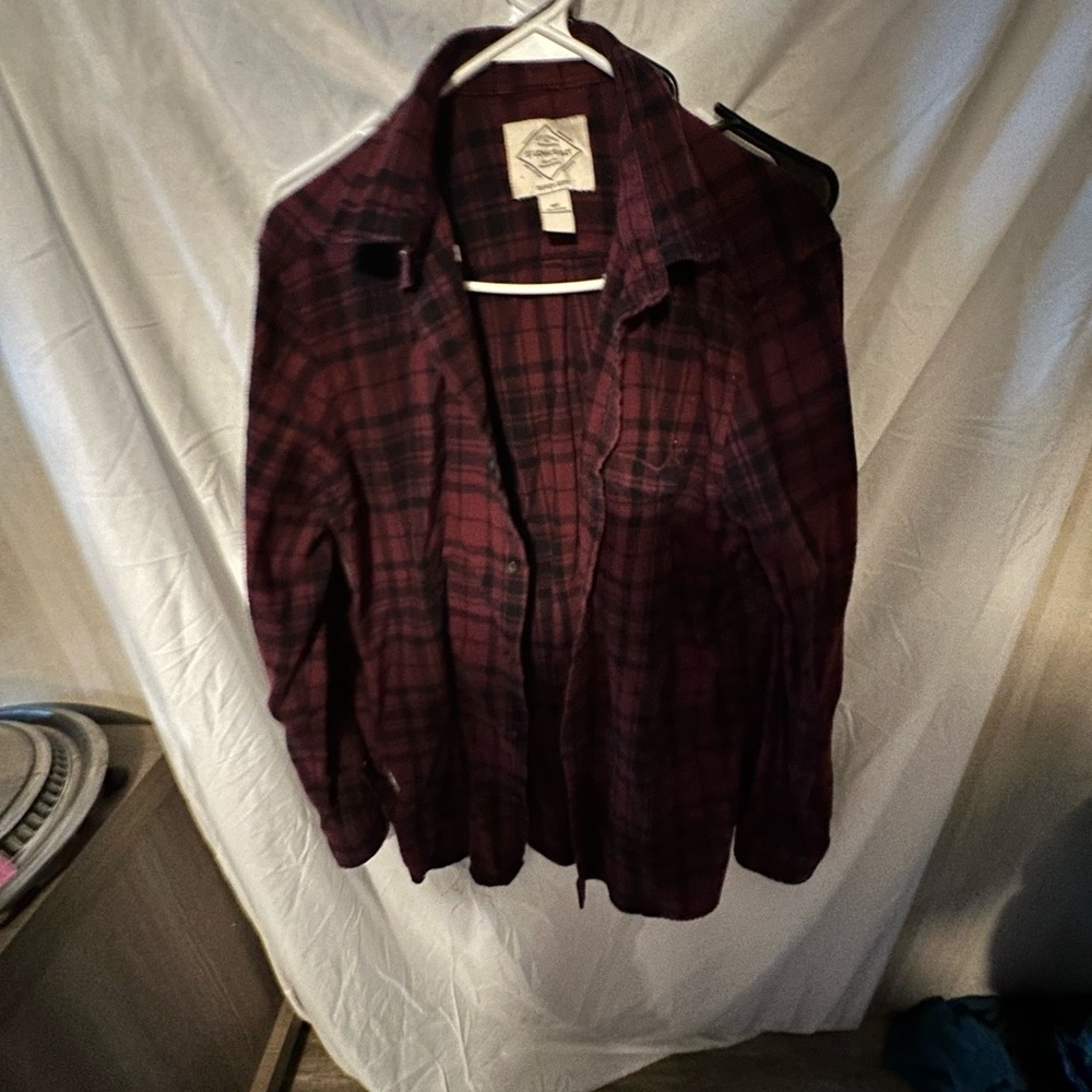 Maroon flannel shirt